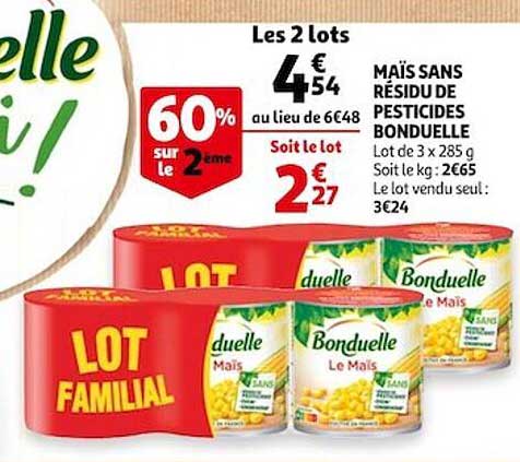 maïs sans résidu de pesticides bonduelle