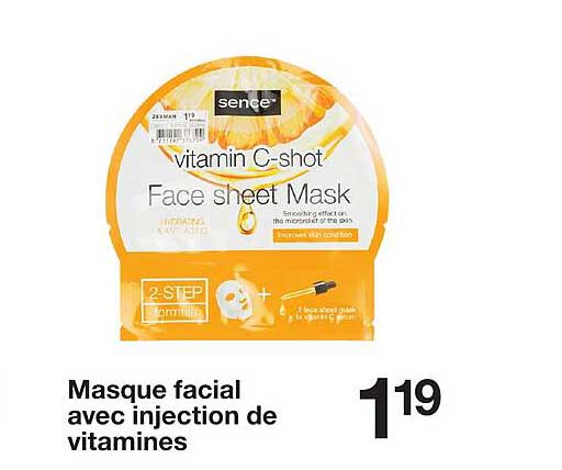 masque facial avec injection de vitamines