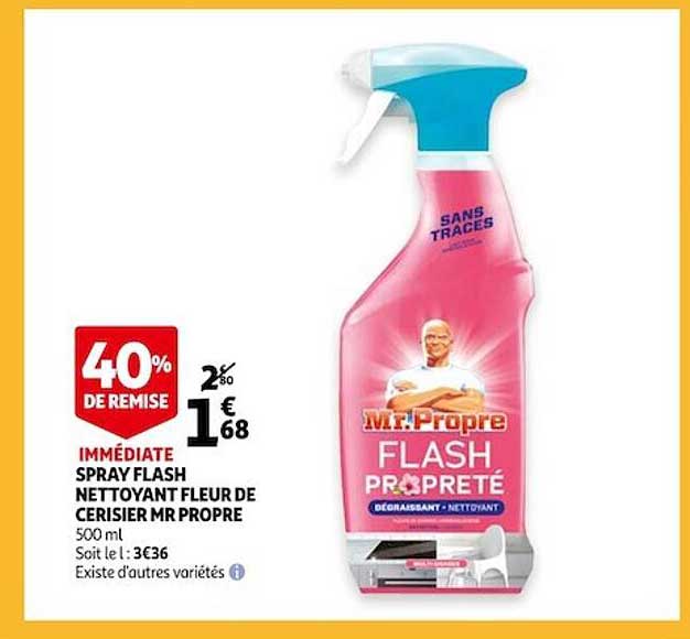 spray flash nettoyant fleur de cerisier mr propre