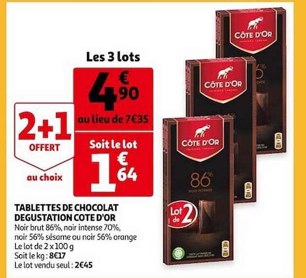 Tablettes De Chocolat Dégustation Côte D'or