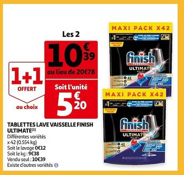 tablettes lave vaisselle finish ultimate