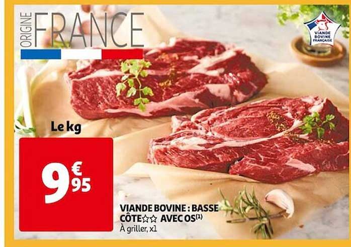 Viande Bovine : Basse Côte** Avec Os
