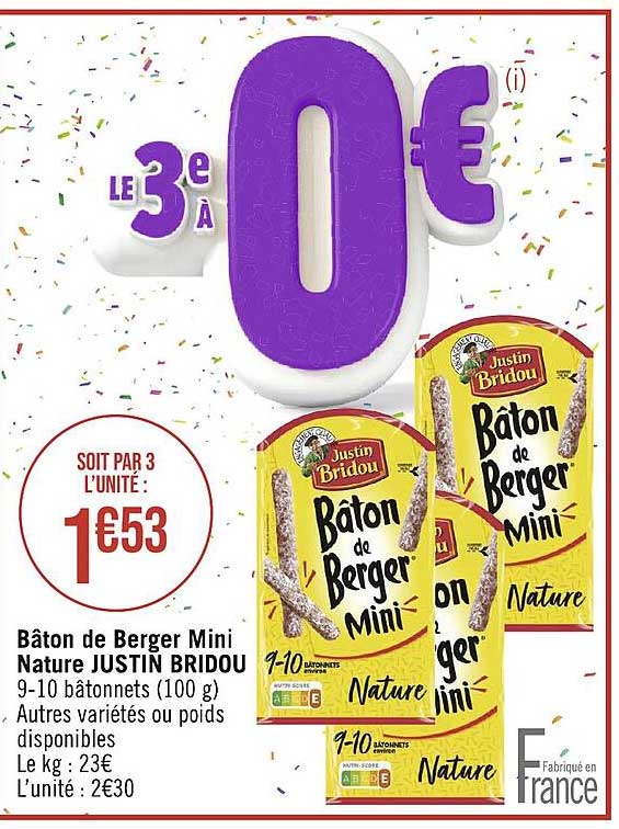 bâton de berger mini nature justin bridou