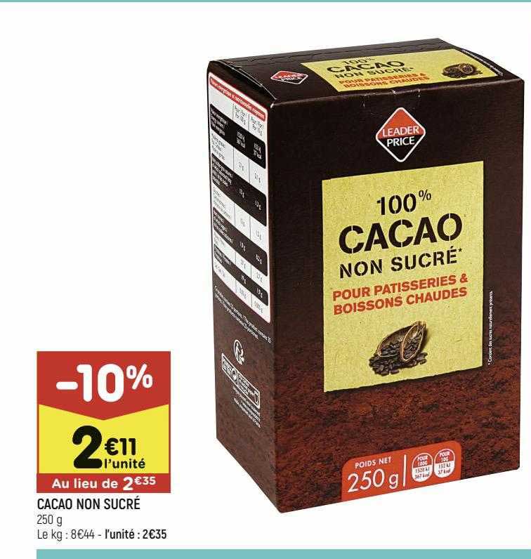 cacao non sucré