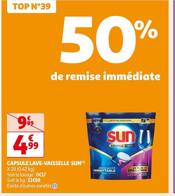 capsule lave-vaisselle sun