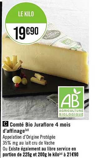 Comté Bio Juraflore 4 Mois D'affinage