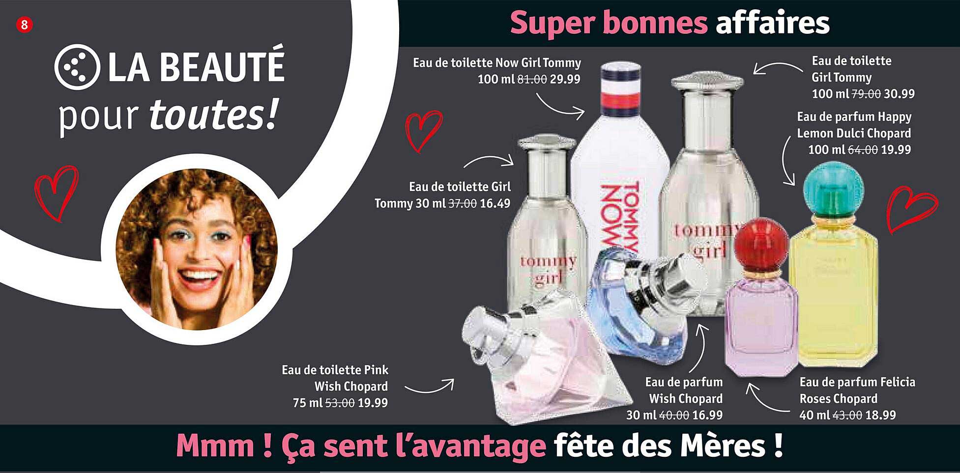 eau de toilette now girl tommy, eau de toilette girl tommy, eau de toilette girl tommy 100ml, eau de parfum happy lemon dulci chopard, eau de parfum félicia roses chopard, eau de parfum wish chopard