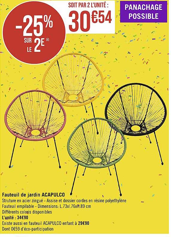 fauteuil de jardin acapulco
