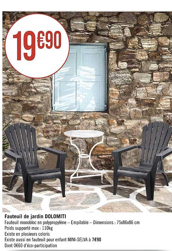 fauteuil de jardin dolomiti