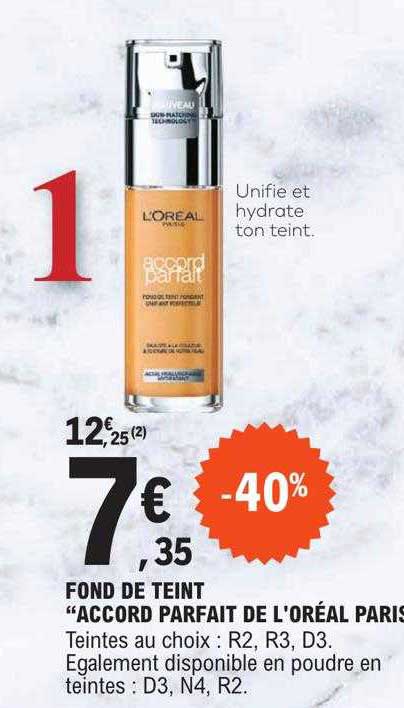 fond de teint "accord parfait de l'oréal paris"