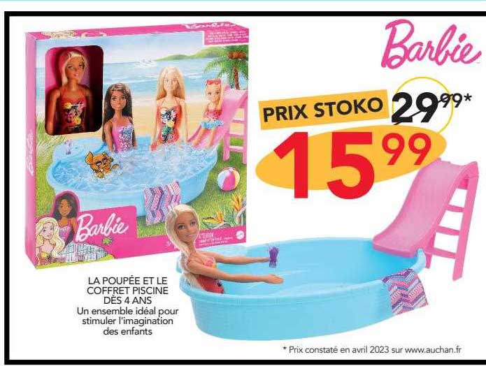 la poupée et le coffret piscine dès 4 ans barbie