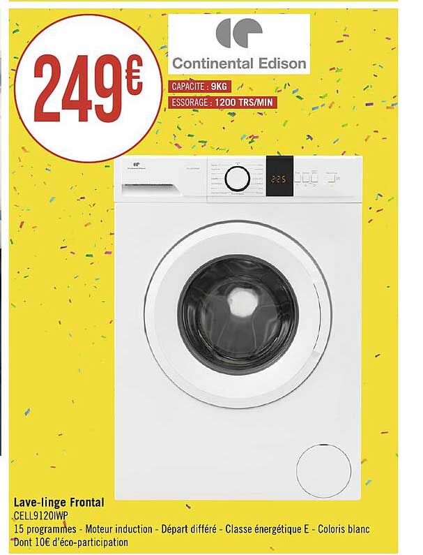 lave-linge frontal continental edison