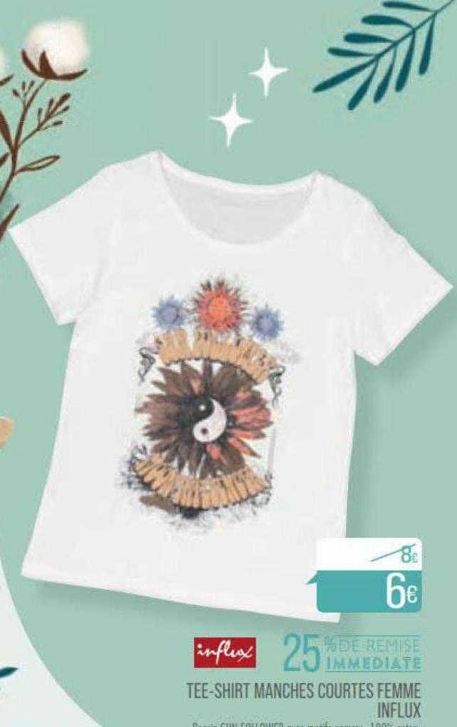 tee-shirt manches courtes femme influx