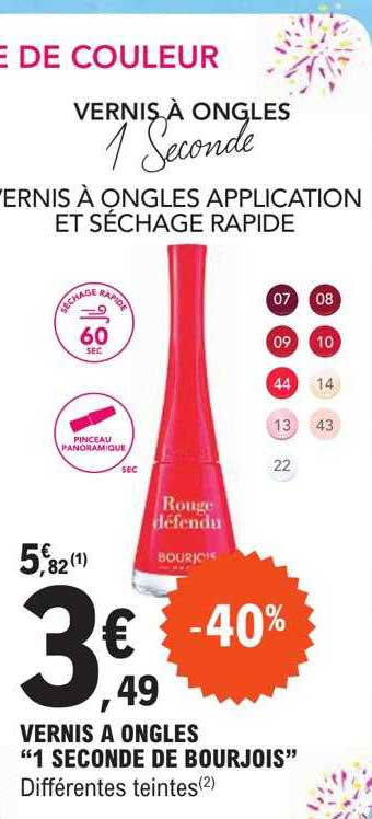 vernis à ongles "1 seconde de bourjois"