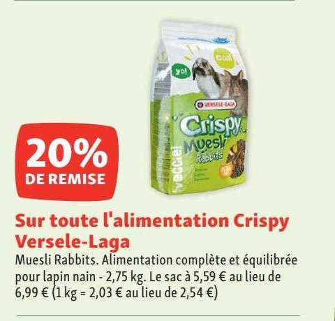 alimentation crispy versele-laga