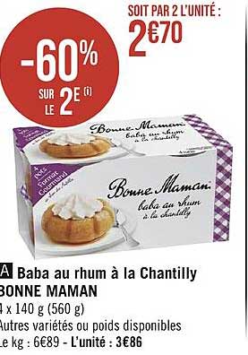 baba au rhum à la chantilly bonne maman