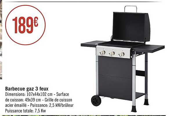 Barbecue Gaz 3 Feux