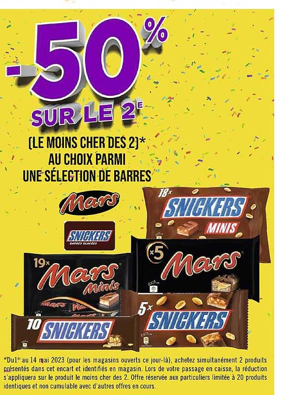 Barres Mars, Snickers
