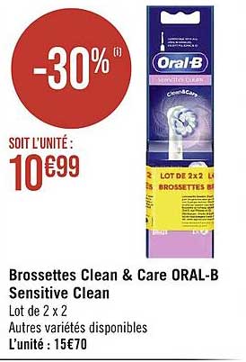brosettes clean & care oral-b sensitive clean