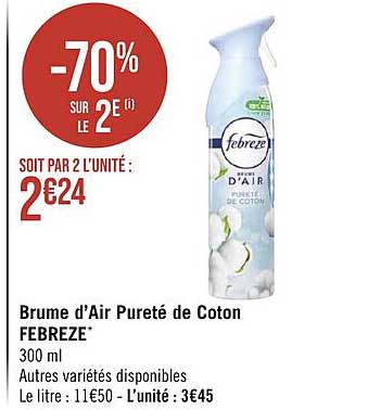 brume d'air pureté de coton febrèze