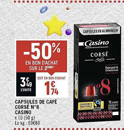 Capsules De Café Corsé N°8 Casino