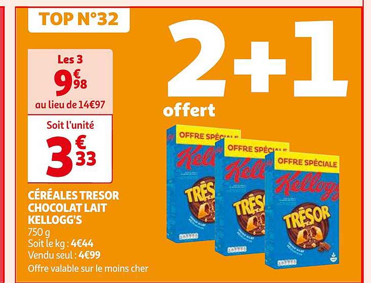 Céréales Trésor Chocolat Lait Kellogg's