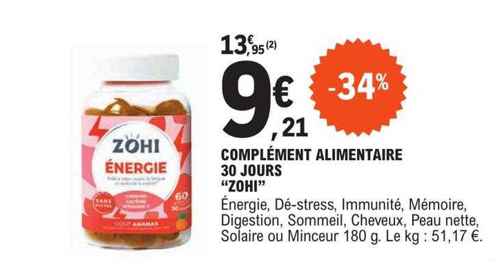 complément alimentaire 30 jours "zohi"
