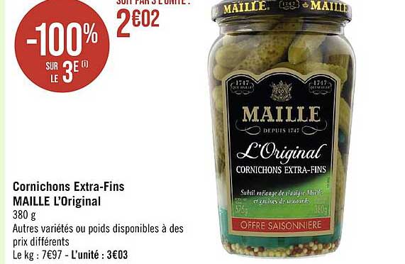 cornichons extra-fins maille l'original