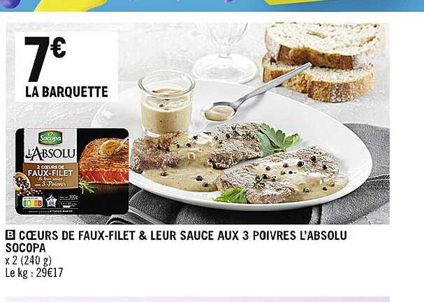cœurs de faux-filet & leur sauce aux 3 poivres l'absolu socopa