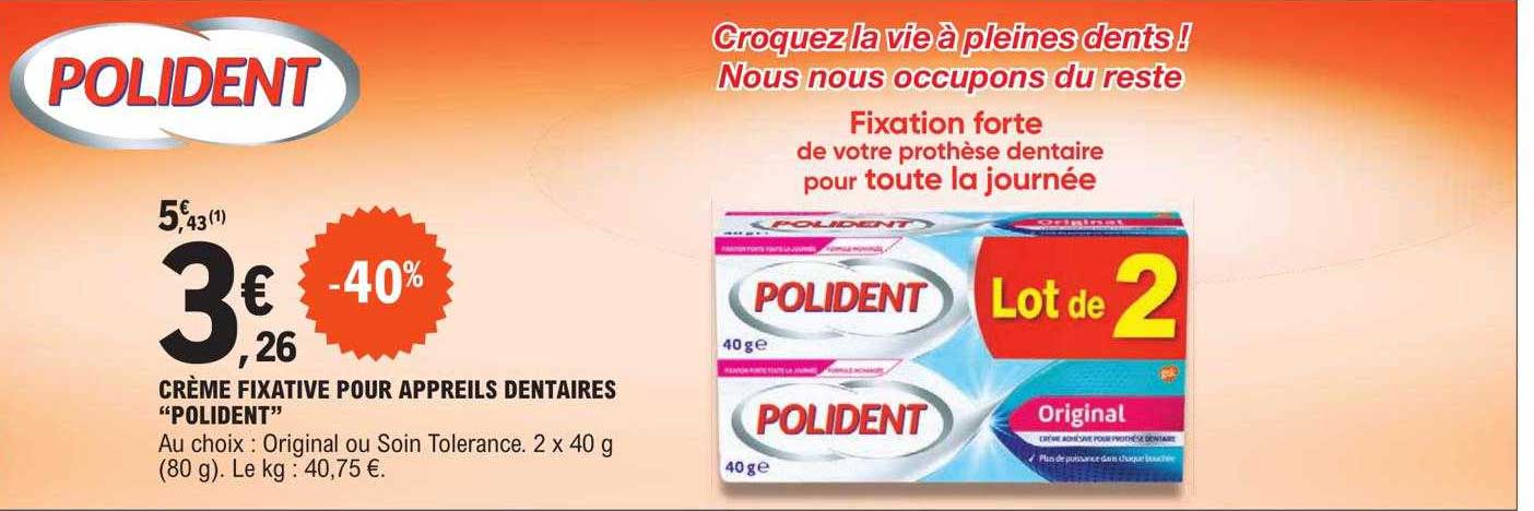 crème fixative pour appareils dentaires "polident"