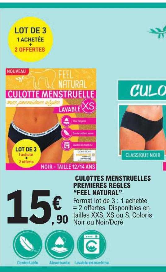 culottes menstruelles premières règles "feel natural"