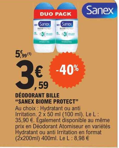 déodorant bille "sanex biome protect"