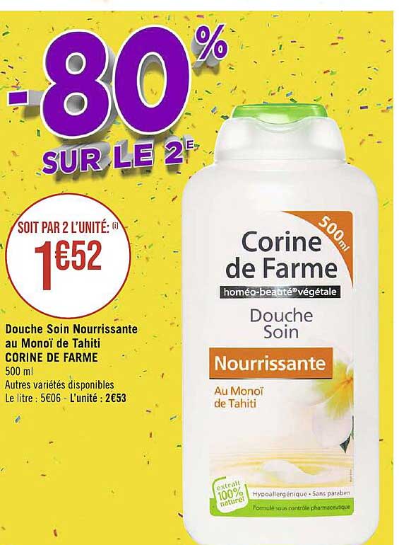 douche soin nourrissante au monoï de tahiti corine de farme
