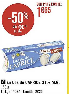 en cas de caprice 31% m.g.
