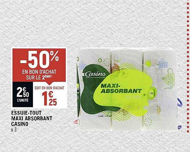 essuie-tout maxi absorbant casino