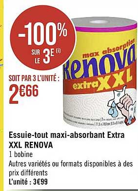 essuie-tout maxi-absorbant extra xxl renova