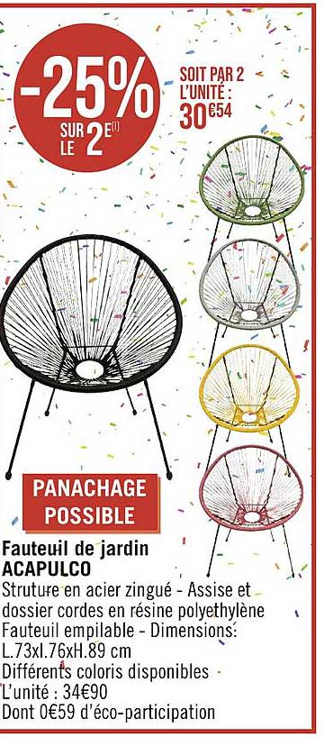 fauteuil de jardin acapulco