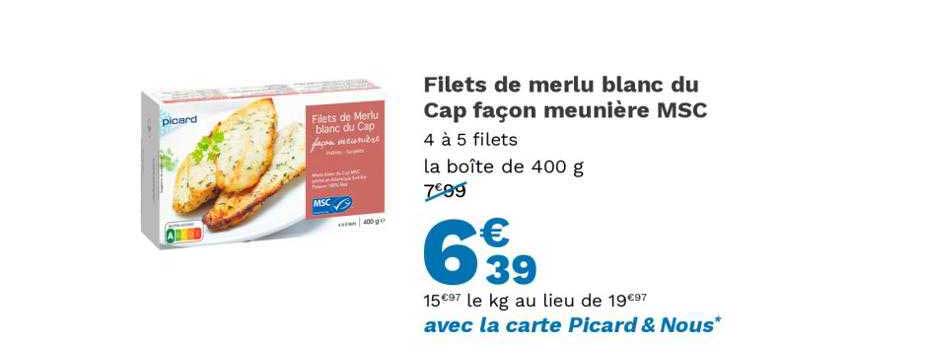 filets de merlu blanc du cap façon meunière msc
