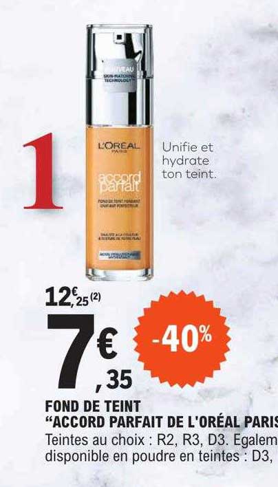 fond de teint "accord parfait de l'oréal paris"