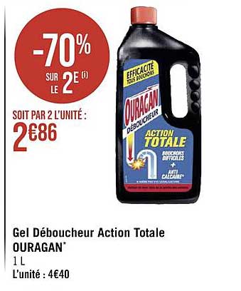 gel déboucheur action totale ouragan