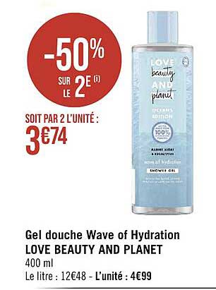 gel douche wave of hydration love beauty and planet