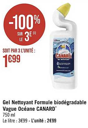 gel nettoyant formule biodégradable vague océane canard