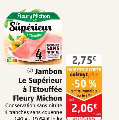 jambon le supérieur à l'étouffée fleury michon