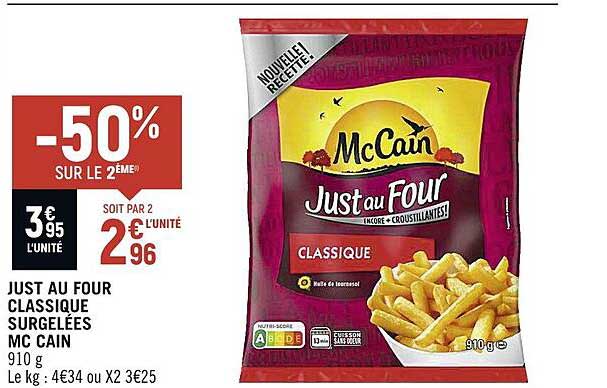 just au four classique surgelées mc cain