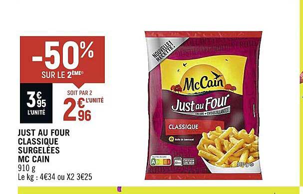 just au four classique surgelées mc cain