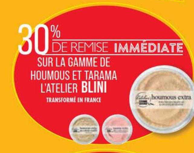 la gamme de houmous et tarama l'atelier blini