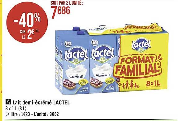 lait demi-écrémé lactel
