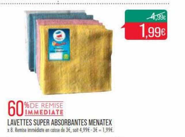 lavettes super absorbantes menatex