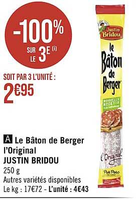 le bâton de berger l'original justin bridou