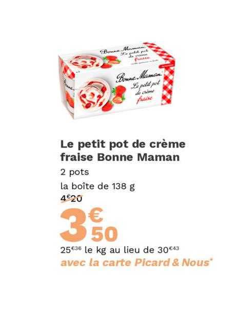 le petit pot de crème fraise bonne maman